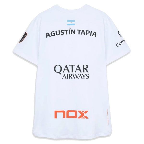 NOX Agustín Tapia AT10 Sponsors White Men's Padel T-Shirt 2026