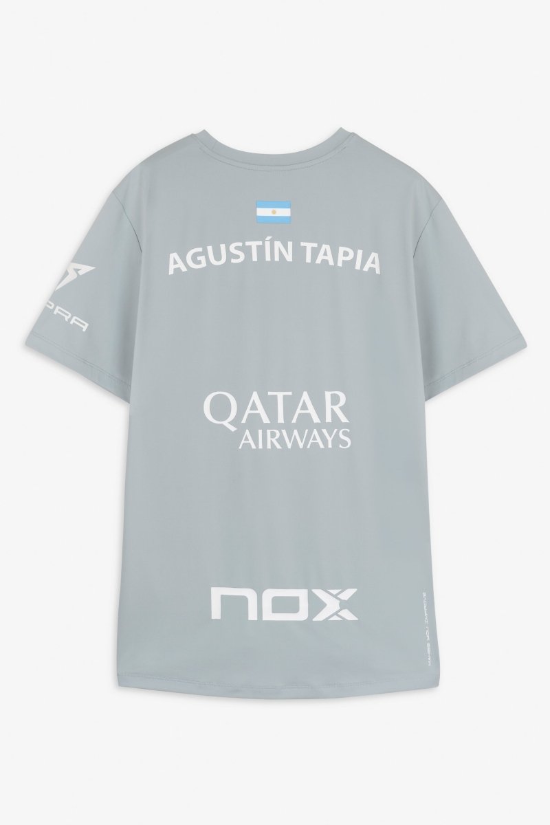 NOX Agustín Tapia AT10 Sponsors Grey Men's Padel T-Shirt