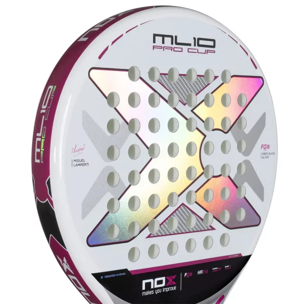 NOX ML10 PRO CUP Light Silver Padel Racket - Image 3